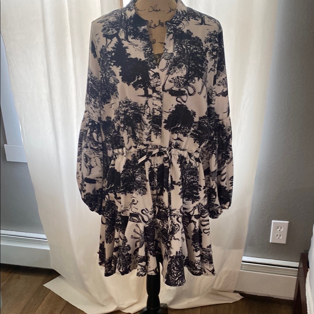 Elegant Black and White Women's Dress